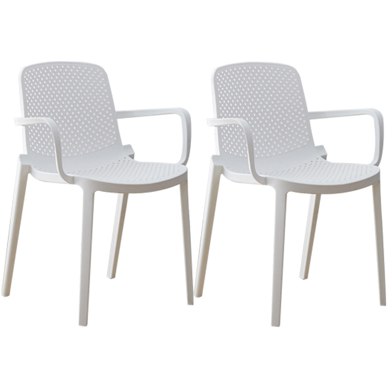 Modern Plastic Solid Back Side Chair 32"H Acrylic Dining Chair for Restaurant White 2 Piece Set Clearhalo ' kitchen&dining_furn' 'Dining Chairs' 'Dining Tables & Seating' 'dining_chair' 'furn' 'furn_dining_chair' 'Furniture' 'furniture_dining_chair' 'Kitchen & Dining Furniture' 'kitchen' 3663029