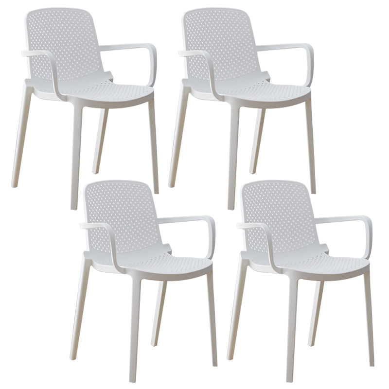 Modern Plastic Solid Back Side Chair 32"H Acrylic Dining Chair for Restaurant White 4 Piece Set Clearhalo ' kitchen&dining_furn' 'Dining Chairs' 'Dining Tables & Seating' 'dining_chair' 'furn' 'furn_dining_chair' 'Furniture' 'furniture_dining_chair' 'Kitchen & Dining Furniture' 'kitchen' 3663031