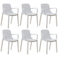 Modern Plastic Solid Back Side Chair 32"H Acrylic Dining Chair for Restaurant White 6 Piece Set Clearhalo ' kitchen&dining_furn' 'Dining Chairs' 'Dining Tables & Seating' 'dining_chair' 'furn' 'furn_dining_chair' 'Furniture' 'furniture_dining_chair' 'Kitchen & Dining Furniture' 'kitchen' 3663033