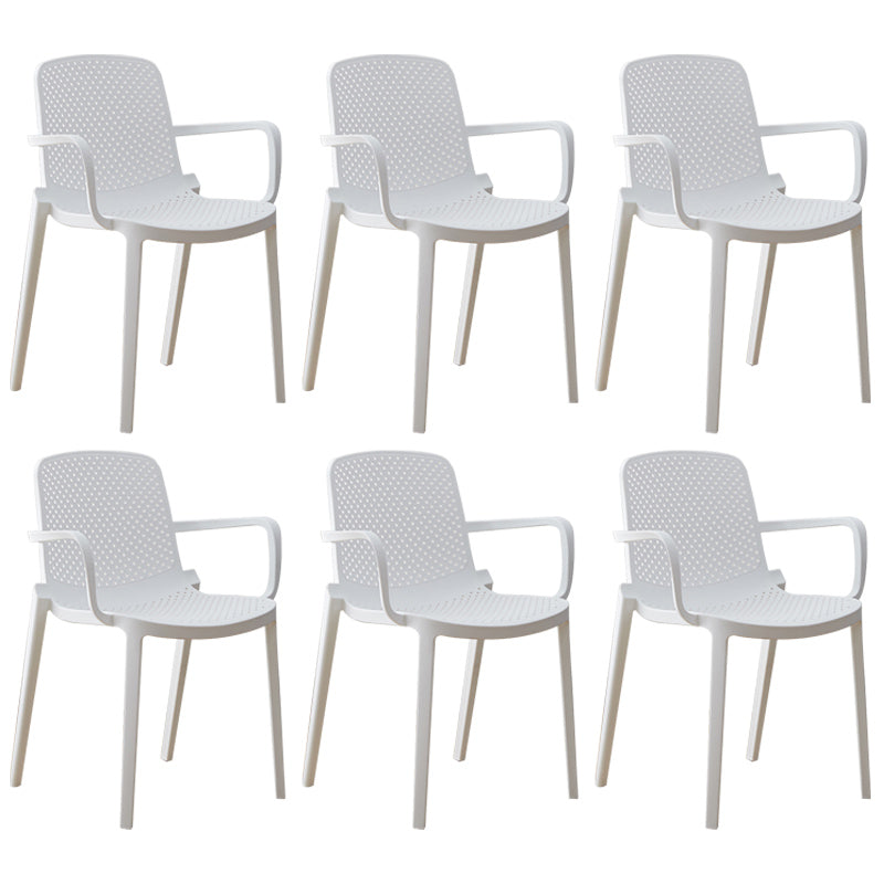 Modern Plastic Solid Back Side Chair 32"H Acrylic Dining Chair for Restaurant White 6 Piece Set Clearhalo ' kitchen&dining_furn' 'Dining Chairs' 'Dining Tables & Seating' 'dining_chair' 'furn' 'furn_dining_chair' 'Furniture' 'furniture_dining_chair' 'Kitchen & Dining Furniture' 'kitchen' 3663033