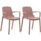 Modern Plastic Solid Back Side Chair 32"H Acrylic Dining Chair for Restaurant Pink 2 Piece Set Clearhalo ' kitchen&dining_furn' 'Dining Chairs' 'Dining Tables & Seating' 'dining_chair' 'furn' 'furn_dining_chair' 'Furniture' 'furniture_dining_chair' 'Kitchen & Dining Furniture' 'kitchen' 3663035