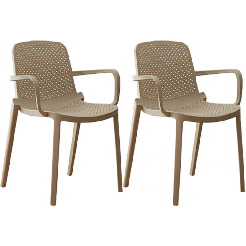 Modern Plastic Solid Back Side Chair 32"H Acrylic Dining Chair for Restaurant Camel 2 Piece Set Clearhalo ' kitchen&dining_furn' 'Dining Chairs' 'Dining Tables & Seating' 'dining_chair' 'furn' 'furn_dining_chair' 'Furniture' 'furniture_dining_chair' 'Kitchen & Dining Furniture' 'kitchen' 3663046