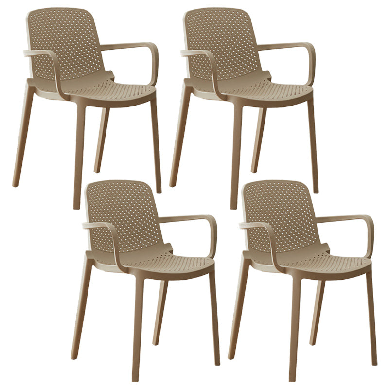 Modern Plastic Solid Back Side Chair 32"H Acrylic Dining Chair for Restaurant Camel 4 Piece Set Clearhalo ' kitchen&dining_furn' 'Dining Chairs' 'Dining Tables & Seating' 'dining_chair' 'furn' 'furn_dining_chair' 'Furniture' 'furniture_dining_chair' 'Kitchen & Dining Furniture' 'kitchen' 3663047