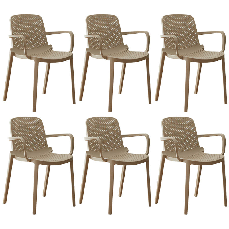 Modern Plastic Solid Back Side Chair 32"H Acrylic Dining Chair for Restaurant Camel 6 Piece Set Clearhalo ' kitchen&dining_furn' 'Dining Chairs' 'Dining Tables & Seating' 'dining_chair' 'furn' 'furn_dining_chair' 'Furniture' 'furniture_dining_chair' 'Kitchen & Dining Furniture' 'kitchen' 3663048