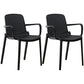 Modern Plastic Solid Back Side Chair 32"H Acrylic Dining Chair for Restaurant Black 2 Piece Set Clearhalo ' kitchen&dining_furn' 'Dining Chairs' 'Dining Tables & Seating' 'dining_chair' 'furn' 'furn_dining_chair' 'Furniture' 'furniture_dining_chair' 'Kitchen & Dining Furniture' 'kitchen' 3663049