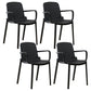 Modern Plastic Solid Back Side Chair 32"H Acrylic Dining Chair for Restaurant Black 4 Piece Set Clearhalo ' kitchen&dining_furn' 'Dining Chairs' 'Dining Tables & Seating' 'dining_chair' 'furn' 'furn_dining_chair' 'Furniture' 'furniture_dining_chair' 'Kitchen & Dining Furniture' 'kitchen' 3663050