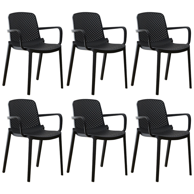Modern Plastic Solid Back Side Chair 32"H Acrylic Dining Chair for Restaurant Black 6 Piece Set Clearhalo ' kitchen&dining_furn' 'Dining Chairs' 'Dining Tables & Seating' 'dining_chair' 'furn' 'furn_dining_chair' 'Furniture' 'furniture_dining_chair' 'Kitchen & Dining Furniture' 'kitchen' 3663051