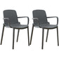 Modern Plastic Solid Back Side Chair 32"H Acrylic Dining Chair for Restaurant Grey 2 Piece Set Clearhalo ' kitchen&dining_furn' 'Dining Chairs' 'Dining Tables & Seating' 'dining_chair' 'furn' 'furn_dining_chair' 'Furniture' 'furniture_dining_chair' 'Kitchen & Dining Furniture' 'kitchen' 3663052