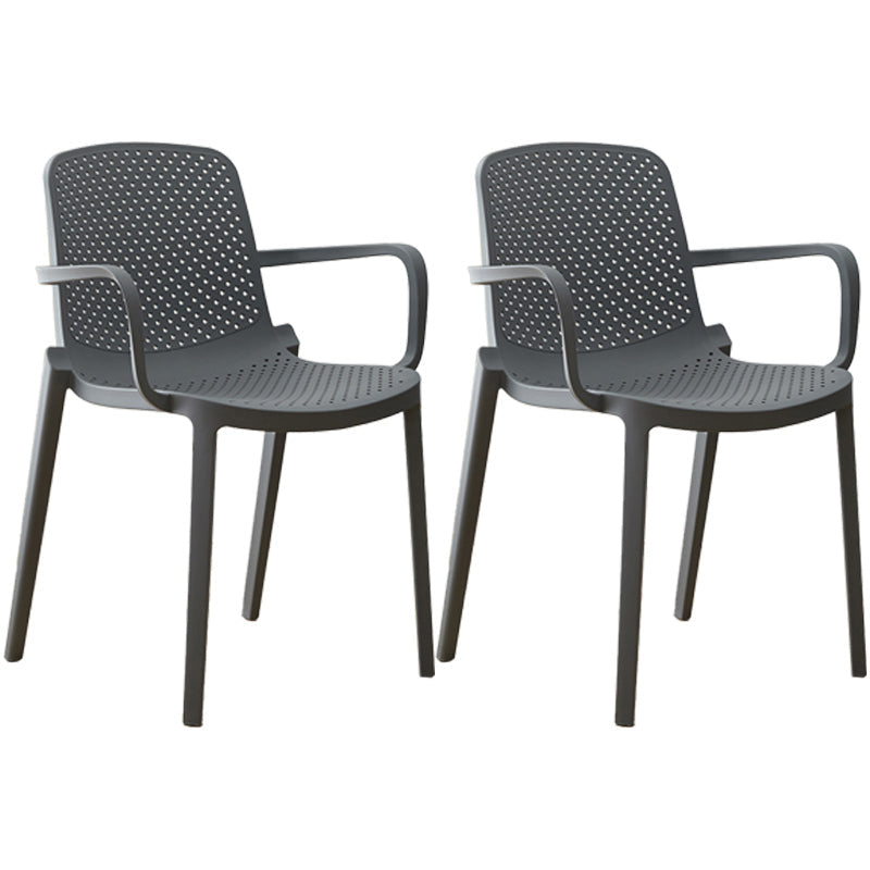 Modern Plastic Solid Back Side Chair 32"H Acrylic Dining Chair for Restaurant Grey 2 Piece Set Clearhalo ' kitchen&dining_furn' 'Dining Chairs' 'Dining Tables & Seating' 'dining_chair' 'furn' 'furn_dining_chair' 'Furniture' 'furniture_dining_chair' 'Kitchen & Dining Furniture' 'kitchen' 3663052