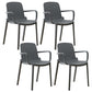 Modern Plastic Solid Back Side Chair 32"H Acrylic Dining Chair for Restaurant Grey 4 Piece Set Clearhalo ' kitchen&dining_furn' 'Dining Chairs' 'Dining Tables & Seating' 'dining_chair' 'furn' 'furn_dining_chair' 'Furniture' 'furniture_dining_chair' 'Kitchen & Dining Furniture' 'kitchen' 3663053