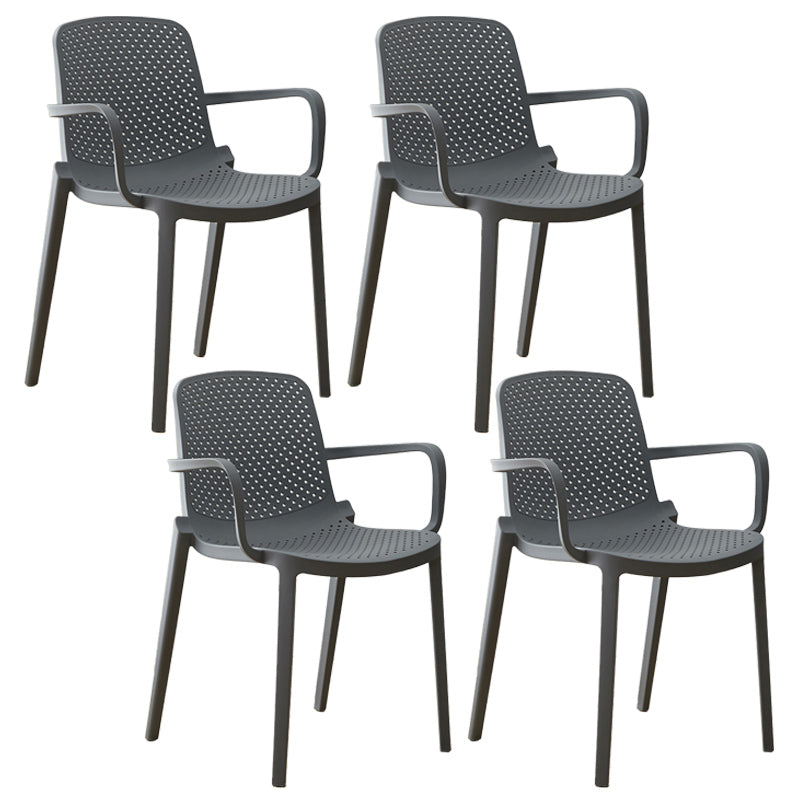 Modern Plastic Solid Back Side Chair 32"H Acrylic Dining Chair for Restaurant Grey 4 Piece Set Clearhalo ' kitchen&dining_furn' 'Dining Chairs' 'Dining Tables & Seating' 'dining_chair' 'furn' 'furn_dining_chair' 'Furniture' 'furniture_dining_chair' 'Kitchen & Dining Furniture' 'kitchen' 3663053