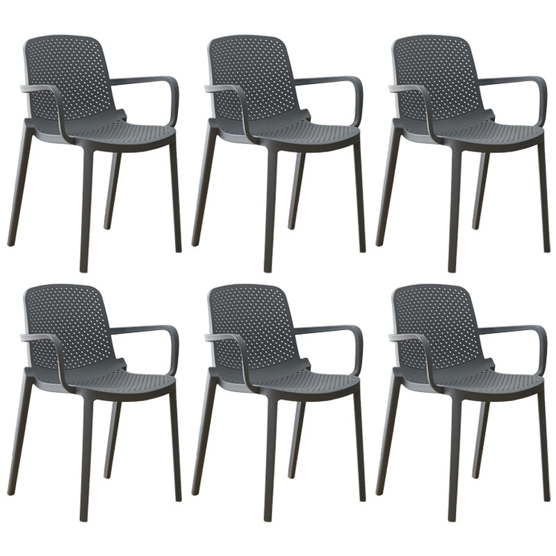 Modern Plastic Solid Back Side Chair 32"H Acrylic Dining Chair for Restaurant Grey 6 Piece Set Clearhalo ' kitchen&dining_furn' 'Dining Chairs' 'Dining Tables & Seating' 'dining_chair' 'furn' 'furn_dining_chair' 'Furniture' 'furniture_dining_chair' 'Kitchen & Dining Furniture' 'kitchen' 3663054