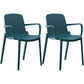 Modern Plastic Solid Back Side Chair 32"H Acrylic Dining Chair for Restaurant Peacock Blue 2 Piece Set Clearhalo ' kitchen&dining_furn' 'Dining Chairs' 'Dining Tables & Seating' 'dining_chair' 'furn' 'furn_dining_chair' 'Furniture' 'furniture_dining_chair' 'Kitchen & Dining Furniture' 'kitchen' 3663055