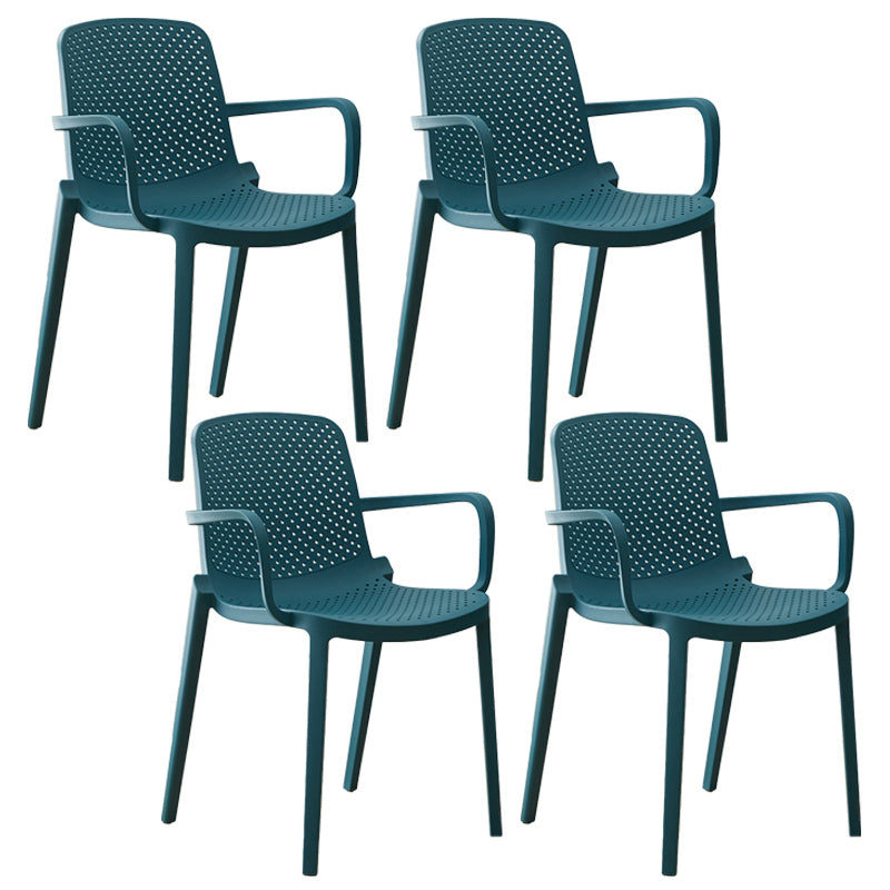 Modern Plastic Solid Back Side Chair 32"H Acrylic Dining Chair for Restaurant Peacock Blue 4 Piece Set Clearhalo ' kitchen&dining_furn' 'Dining Chairs' 'Dining Tables & Seating' 'dining_chair' 'furn' 'furn_dining_chair' 'Furniture' 'furniture_dining_chair' 'Kitchen & Dining Furniture' 'kitchen' 3663056