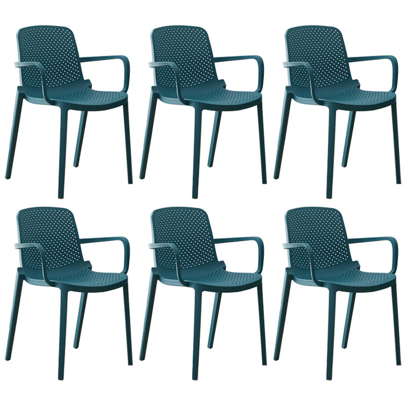 Modern Plastic Solid Back Side Chair 32"H Acrylic Dining Chair for Restaurant Peacock Blue 6 Piece Set Clearhalo ' kitchen&dining_furn' 'Dining Chairs' 'Dining Tables & Seating' 'dining_chair' 'furn' 'furn_dining_chair' 'Furniture' 'furniture_dining_chair' 'Kitchen & Dining Furniture' 'kitchen' 3663057