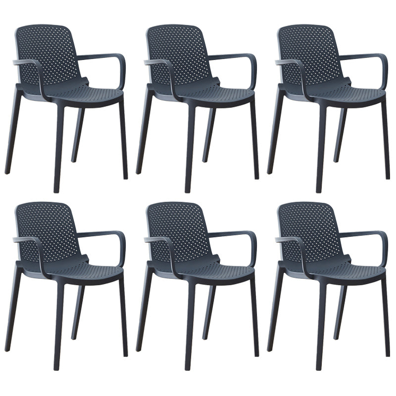 Modern Plastic Solid Back Side Chair 32"H Acrylic Dining Chair for Restaurant Gray-Blue 6 Piece Set Clearhalo ' kitchen&dining_furn' 'Dining Chairs' 'Dining Tables & Seating' 'dining_chair' 'furn' 'furn_dining_chair' 'Furniture' 'furniture_dining_chair' 'Kitchen & Dining Furniture' 'kitchen' 3663060