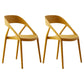 Scandinavian Plastic Stacked Side Chair Open Back Dining Side Chair for Home Use Yellow Plastic 2 Piece Set Clearhalo ' kitchen&dining_furn' 'Dining Chairs' 'Dining Tables & Seating' 'dining_chair' 'furn' 'furn_dining_chair' 'Furniture' 'furniture_dining_chair' 'Kitchen & Dining Furniture' 'kitchen' 3663062