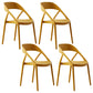 Scandinavian Plastic Stacked Side Chair Open Back Dining Side Chair for Home Use Yellow Plastic 4 Piece Set Clearhalo ' kitchen&dining_furn' 'Dining Chairs' 'Dining Tables & Seating' 'dining_chair' 'furn' 'furn_dining_chair' 'Furniture' 'furniture_dining_chair' 'Kitchen & Dining Furniture' 'kitchen' 3663063