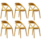 Scandinavian Plastic Stacked Side Chair Open Back Dining Side Chair for Home Use Yellow Plastic 6 Piece Set Clearhalo ' kitchen&dining_furn' 'Dining Chairs' 'Dining Tables & Seating' 'dining_chair' 'furn' 'furn_dining_chair' 'Furniture' 'furniture_dining_chair' 'Kitchen & Dining Furniture' 'kitchen' 3663066