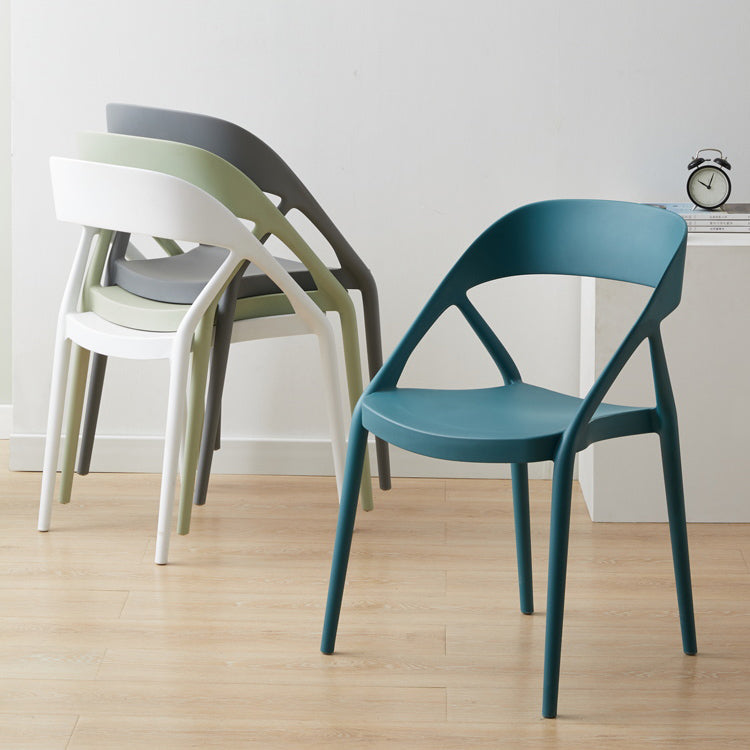 Scandinavian Plastic Stacked Side Chair Open Back Dining Side Chair for Home Use Clearhalo ' kitchen&dining_furn' 'Dining Chairs' 'Dining Tables & Seating' 'dining_chair' 'furn' 'furn_dining_chair' 'Furniture' 'furniture_dining_chair' 'Kitchen & Dining Furniture' 'kitchen' 3663068
