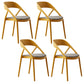 Scandinavian Plastic Stacked Side Chair Open Back Dining Side Chair for Home Use Yellow Fabric 4 Piece Set Clearhalo ' kitchen&dining_furn' 'Dining Chairs' 'Dining Tables & Seating' 'dining_chair' 'furn' 'furn_dining_chair' 'Furniture' 'furniture_dining_chair' 'Kitchen & Dining Furniture' 'kitchen' 3663069
