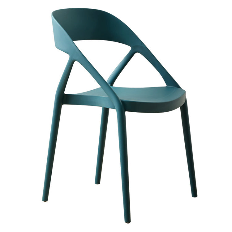 Scandinavian Plastic Stacked Side Chair Open Back Dining Side Chair for Home Use Clearhalo ' kitchen&dining_furn' 'Dining Chairs' 'Dining Tables & Seating' 'dining_chair' 'furn' 'furn_dining_chair' 'Furniture' 'furniture_dining_chair' 'Kitchen & Dining Furniture' 'kitchen' 3663070