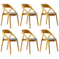 Scandinavian Plastic Stacked Side Chair Open Back Dining Side Chair for Home Use Yellow Fabric 6 Piece Set Clearhalo ' kitchen&dining_furn' 'Dining Chairs' 'Dining Tables & Seating' 'dining_chair' 'furn' 'furn_dining_chair' 'Furniture' 'furniture_dining_chair' 'Kitchen & Dining Furniture' 'kitchen' 3663071