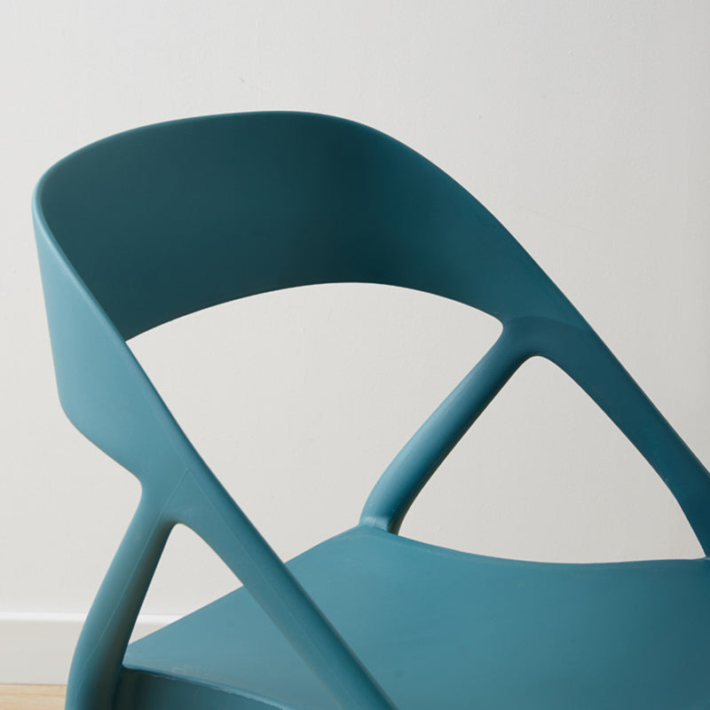 Scandinavian Plastic Stacked Side Chair Open Back Dining Side Chair for Home Use Clearhalo ' kitchen&dining_furn' 'Dining Chairs' 'Dining Tables & Seating' 'dining_chair' 'furn' 'furn_dining_chair' 'Furniture' 'furniture_dining_chair' 'Kitchen & Dining Furniture' 'kitchen' 3663072