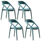 Scandinavian Plastic Stacked Side Chair Open Back Dining Side Chair for Home Use Peacock Blue Plastic 4 Piece Set Clearhalo ' kitchen&dining_furn' 'Dining Chairs' 'Dining Tables & Seating' 'dining_chair' 'furn' 'furn_dining_chair' 'Furniture' 'furniture_dining_chair' 'Kitchen & Dining Furniture' 'kitchen' 3663075