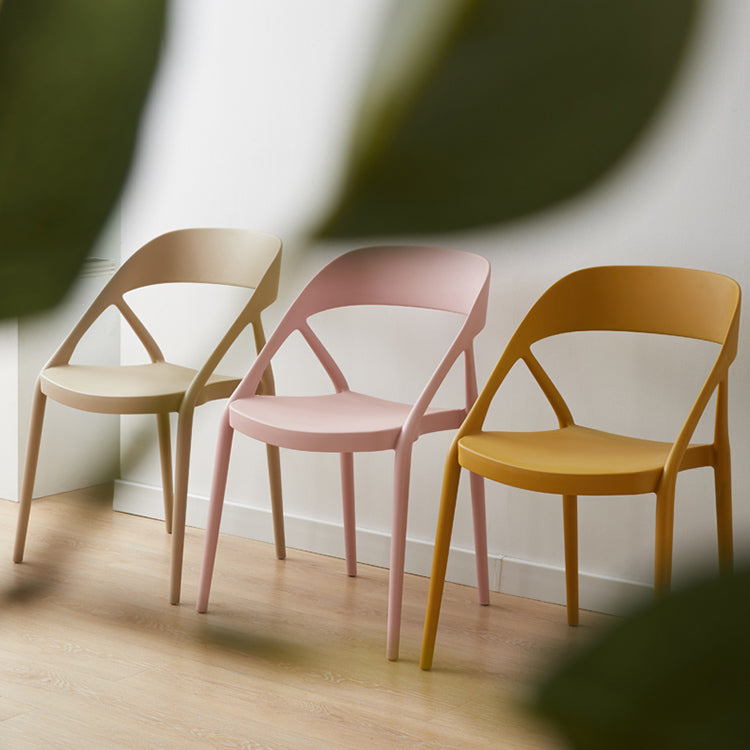 Scandinavian Plastic Stacked Side Chair Open Back Dining Side Chair for Home Use Clearhalo ' kitchen&dining_furn' 'Dining Chairs' 'Dining Tables & Seating' 'dining_chair' 'furn' 'furn_dining_chair' 'Furniture' 'furniture_dining_chair' 'Kitchen & Dining Furniture' 'kitchen' 3663077