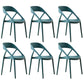 Scandinavian Plastic Stacked Side Chair Open Back Dining Side Chair for Home Use Peacock Blue Plastic 6 Piece Set Clearhalo ' kitchen&dining_furn' 'Dining Chairs' 'Dining Tables & Seating' 'dining_chair' 'furn' 'furn_dining_chair' 'Furniture' 'furniture_dining_chair' 'Kitchen & Dining Furniture' 'kitchen' 3663078