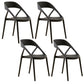 Scandinavian Plastic Stacked Side Chair Open Back Dining Side Chair for Home Use Black Plastic 4 Piece Set Clearhalo ' kitchen&dining_furn' 'Dining Chairs' 'Dining Tables & Seating' 'dining_chair' 'furn' 'furn_dining_chair' 'Furniture' 'furniture_dining_chair' 'Kitchen & Dining Furniture' 'kitchen' 3663084