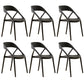 Scandinavian Plastic Stacked Side Chair Open Back Dining Side Chair for Home Use Black Plastic 6 Piece Set Clearhalo ' kitchen&dining_furn' 'Dining Chairs' 'Dining Tables & Seating' 'dining_chair' 'furn' 'furn_dining_chair' 'Furniture' 'furniture_dining_chair' 'Kitchen & Dining Furniture' 'kitchen' 3663085