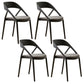 Scandinavian Plastic Stacked Side Chair Open Back Dining Side Chair for Home Use Black Fabric 4 Piece Set Clearhalo ' kitchen&dining_furn' 'Dining Chairs' 'Dining Tables & Seating' 'dining_chair' 'furn' 'furn_dining_chair' 'Furniture' 'furniture_dining_chair' 'Kitchen & Dining Furniture' 'kitchen' 3663087