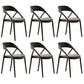 Scandinavian Plastic Stacked Side Chair Open Back Dining Side Chair for Home Use Black Fabric 6 Piece Set Clearhalo ' kitchen&dining_furn' 'Dining Chairs' 'Dining Tables & Seating' 'dining_chair' 'furn' 'furn_dining_chair' 'Furniture' 'furniture_dining_chair' 'Kitchen & Dining Furniture' 'kitchen' 3663088