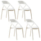 Scandinavian Plastic Stacked Side Chair Open Back Dining Side Chair for Home Use White Plastic 4 Piece Set Clearhalo ' kitchen&dining_furn' 'Dining Chairs' 'Dining Tables & Seating' 'dining_chair' 'furn' 'furn_dining_chair' 'Furniture' 'furniture_dining_chair' 'Kitchen & Dining Furniture' 'kitchen' 3663090