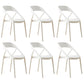 Scandinavian Plastic Stacked Side Chair Open Back Dining Side Chair for Home Use White Plastic 6 Piece Set Clearhalo ' kitchen&dining_furn' 'Dining Chairs' 'Dining Tables & Seating' 'dining_chair' 'furn' 'furn_dining_chair' 'Furniture' 'furniture_dining_chair' 'Kitchen & Dining Furniture' 'kitchen' 3663091