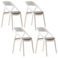 Scandinavian Plastic Stacked Side Chair Open Back Dining Side Chair for Home Use White Fabric 4 Piece Set Clearhalo ' kitchen&dining_furn' 'Dining Chairs' 'Dining Tables & Seating' 'dining_chair' 'furn' 'furn_dining_chair' 'Furniture' 'furniture_dining_chair' 'Kitchen & Dining Furniture' 'kitchen' 3663093