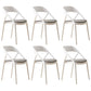 Scandinavian Plastic Stacked Side Chair Open Back Dining Side Chair for Home Use White Fabric 6 Piece Set Clearhalo ' kitchen&dining_furn' 'Dining Chairs' 'Dining Tables & Seating' 'dining_chair' 'furn' 'furn_dining_chair' 'Furniture' 'furniture_dining_chair' 'Kitchen & Dining Furniture' 'kitchen' 3663094