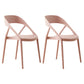 Scandinavian Plastic Stacked Side Chair Open Back Dining Side Chair for Home Use Pink Plastic 2 Piece Set Clearhalo ' kitchen&dining_furn' 'Dining Chairs' 'Dining Tables & Seating' 'dining_chair' 'furn' 'furn_dining_chair' 'Furniture' 'furniture_dining_chair' 'Kitchen & Dining Furniture' 'kitchen' 3663095