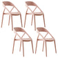 Scandinavian Plastic Stacked Side Chair Open Back Dining Side Chair for Home Use Pink Plastic 4 Piece Set Clearhalo ' kitchen&dining_furn' 'Dining Chairs' 'Dining Tables & Seating' 'dining_chair' 'furn' 'furn_dining_chair' 'Furniture' 'furniture_dining_chair' 'Kitchen & Dining Furniture' 'kitchen' 3663096