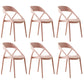 Scandinavian Plastic Stacked Side Chair Open Back Dining Side Chair for Home Use Pink Plastic 6 Piece Set Clearhalo ' kitchen&dining_furn' 'Dining Chairs' 'Dining Tables & Seating' 'dining_chair' 'furn' 'furn_dining_chair' 'Furniture' 'furniture_dining_chair' 'Kitchen & Dining Furniture' 'kitchen' 3663097