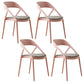 Scandinavian Plastic Stacked Side Chair Open Back Dining Side Chair for Home Use Pink Fabric 4 Piece Set Clearhalo ' kitchen&dining_furn' 'Dining Chairs' 'Dining Tables & Seating' 'dining_chair' 'furn' 'furn_dining_chair' 'Furniture' 'furniture_dining_chair' 'Kitchen & Dining Furniture' 'kitchen' 3663099