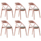 Scandinavian Plastic Stacked Side Chair Open Back Dining Side Chair for Home Use Pink Fabric 6 Piece Set Clearhalo ' kitchen&dining_furn' 'Dining Chairs' 'Dining Tables & Seating' 'dining_chair' 'furn' 'furn_dining_chair' 'Furniture' 'furniture_dining_chair' 'Kitchen & Dining Furniture' 'kitchen' 3663100