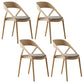 Scandinavian Plastic Stacked Side Chair Open Back Dining Side Chair for Home Use Camel Fabric 4 Piece Set Clearhalo ' kitchen&dining_furn' 'Dining Chairs' 'Dining Tables & Seating' 'dining_chair' 'furn' 'furn_dining_chair' 'Furniture' 'furniture_dining_chair' 'Kitchen & Dining Furniture' 'kitchen' 3663105