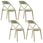 Scandinavian Plastic Stacked Side Chair Open Back Dining Side Chair for Home Use Green Plastic 4 Piece Set Clearhalo ' kitchen&dining_furn' 'Dining Chairs' 'Dining Tables & Seating' 'dining_chair' 'furn' 'furn_dining_chair' 'Furniture' 'furniture_dining_chair' 'Kitchen & Dining Furniture' 'kitchen' 3663108