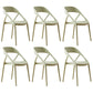 Scandinavian Plastic Stacked Side Chair Open Back Dining Side Chair for Home Use Green Plastic 6 Piece Set Clearhalo ' kitchen&dining_furn' 'Dining Chairs' 'Dining Tables & Seating' 'dining_chair' 'furn' 'furn_dining_chair' 'Furniture' 'furniture_dining_chair' 'Kitchen & Dining Furniture' 'kitchen' 3663109