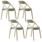 Scandinavian Plastic Stacked Side Chair Open Back Dining Side Chair for Home Use Green Fabric 4 Piece Set Clearhalo ' kitchen&dining_furn' 'Dining Chairs' 'Dining Tables & Seating' 'dining_chair' 'furn' 'furn_dining_chair' 'Furniture' 'furniture_dining_chair' 'Kitchen & Dining Furniture' 'kitchen' 3663111