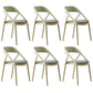 Scandinavian Plastic Stacked Side Chair Open Back Dining Side Chair for Home Use Green Fabric 6 Piece Set Clearhalo ' kitchen&dining_furn' 'Dining Chairs' 'Dining Tables & Seating' 'dining_chair' 'furn' 'furn_dining_chair' 'Furniture' 'furniture_dining_chair' 'Kitchen & Dining Furniture' 'kitchen' 3663112