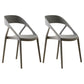 Scandinavian Plastic Stacked Side Chair Open Back Dining Side Chair for Home Use Grey Plastic 2 Piece Set Clearhalo ' kitchen&dining_furn' 'Dining Chairs' 'Dining Tables & Seating' 'dining_chair' 'furn' 'furn_dining_chair' 'Furniture' 'furniture_dining_chair' 'Kitchen & Dining Furniture' 'kitchen' 3663113